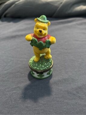 Yellow Winnie-the-Pooh St. Patrick's Decorative Trinket Box
